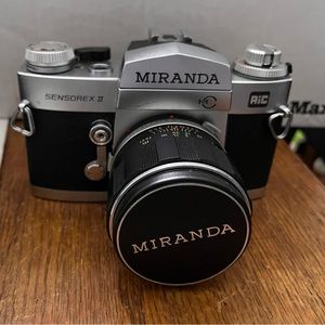 Vintage Miranda Sensorex II camera, lenses and accessories.